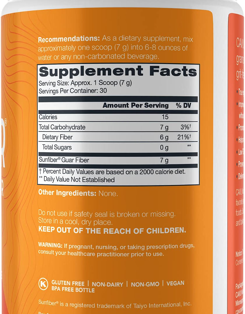 CAVU Sunfiber Soluble Prebiotic Fiber — 30 Servings